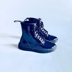 New Dr. Martens Zavala Black Patent Leather Combat Boots size 7